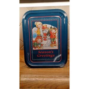 Vintage 1997 Campbell's Soup Season's Greetings Metal Serving Tray Christmas‎